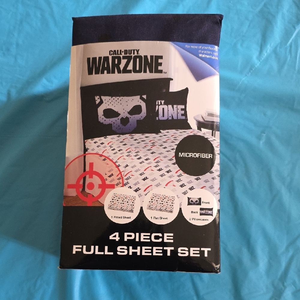 4 Piece Full Sheet Set - Black and White